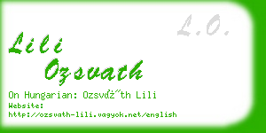 lili ozsvath business card